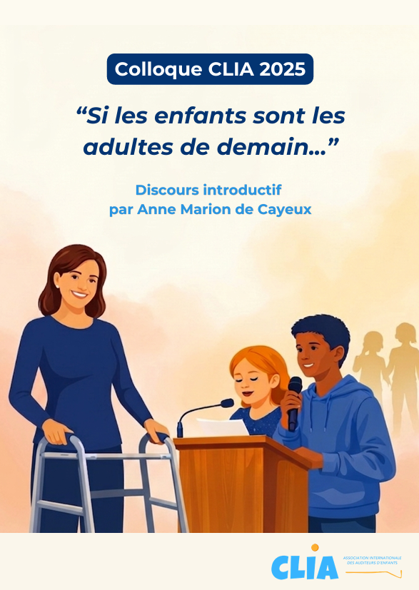 Retour sur le discours d'ouverture du colloque CLIA par Anne Marion de Cayeux