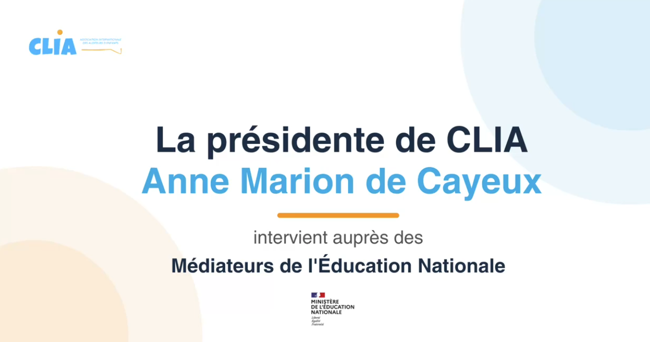 Intervention d’Anne Marion de Cayeux réalisée auprès des médiateurs de l’Éducation nationale et de l’enseignement supérieur.